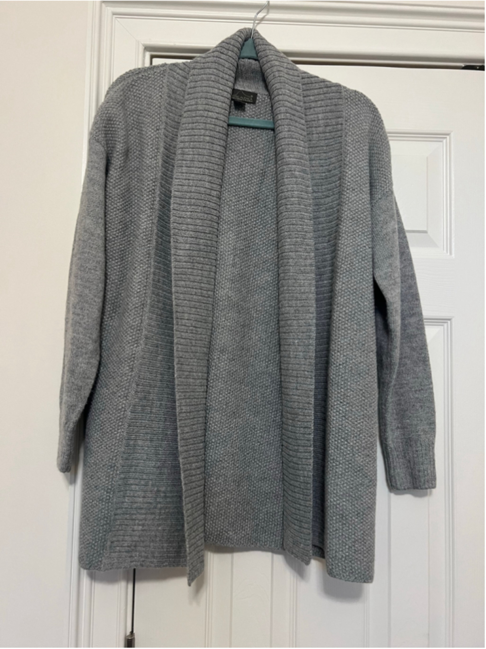 Women's Classic Alpaca Open Cardigan Sweater Grey Size M